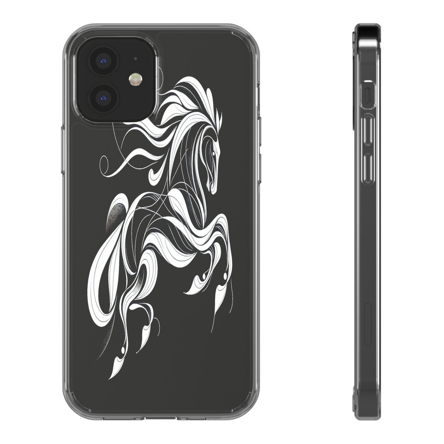 Transparent Galloping Silhouette Iphone Case Compatible With Iphone 16 15 14 - Clear Phone Cover