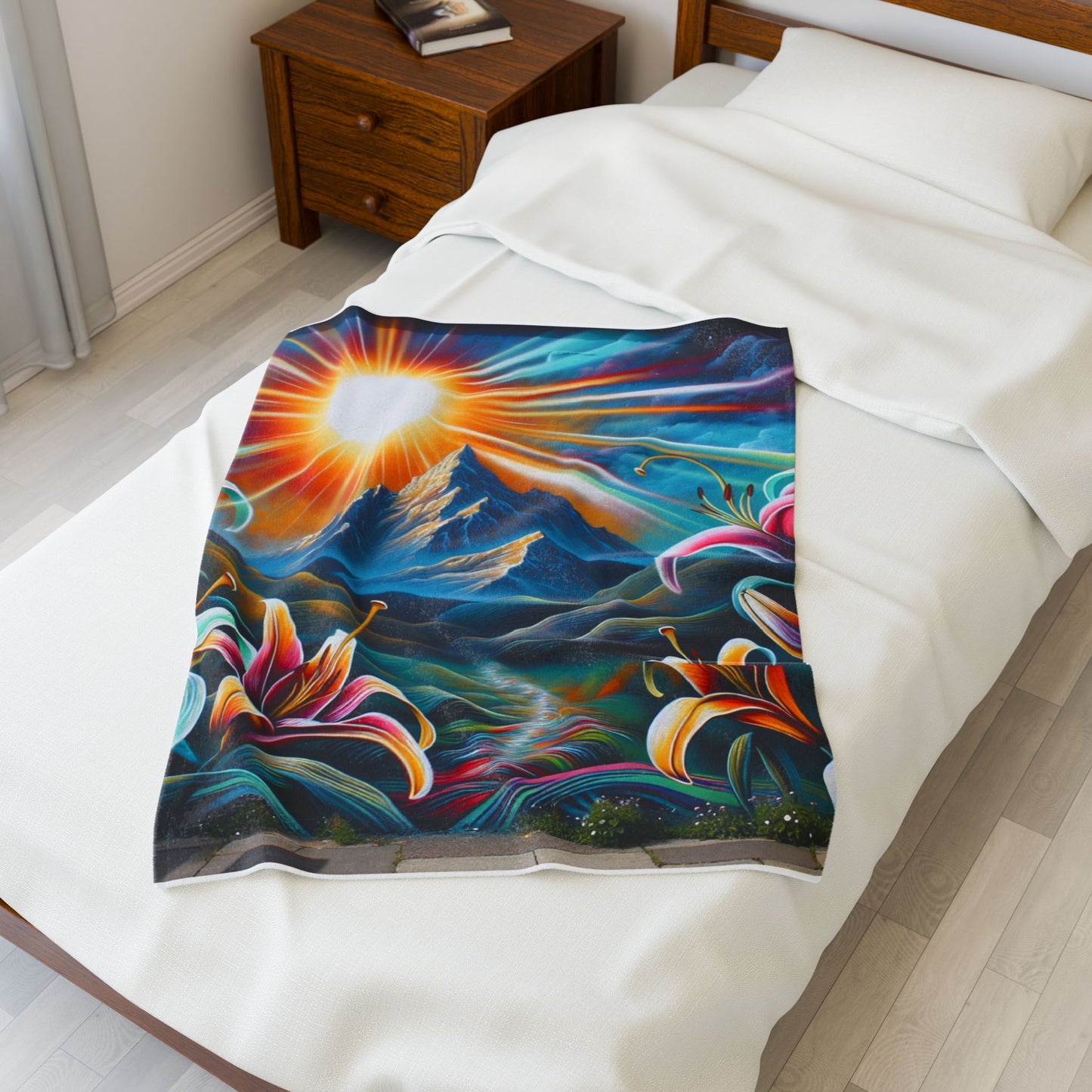 Radiance in a Floral Vista - Plush Blanket