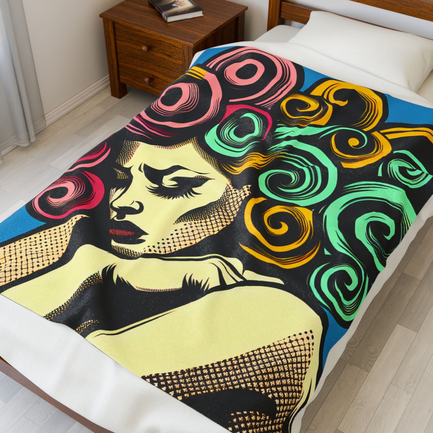 Curled Whispers of Thought - Plush Blanket