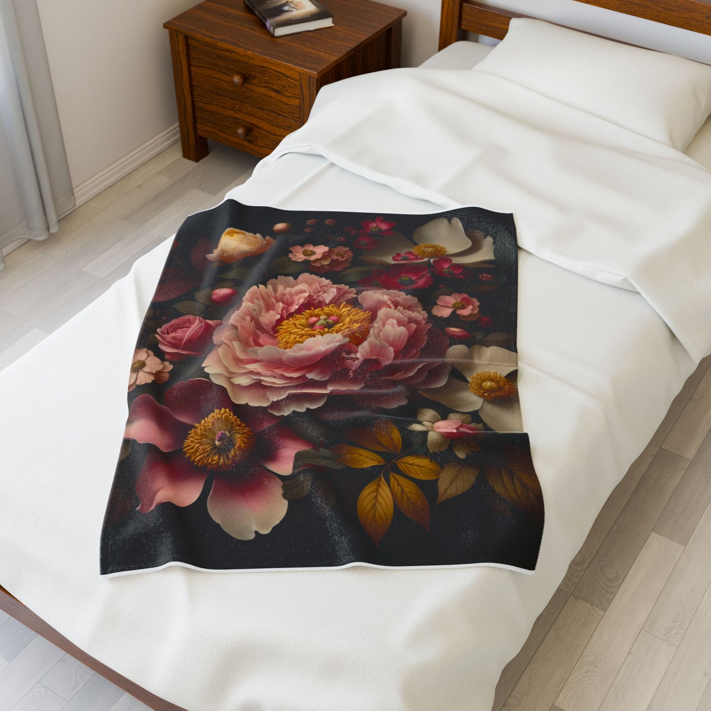 Opulent Petal Display- Plush Blanket