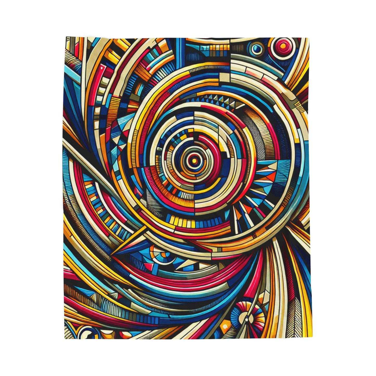 Circular Odyssey in Motion - Plush Blanket