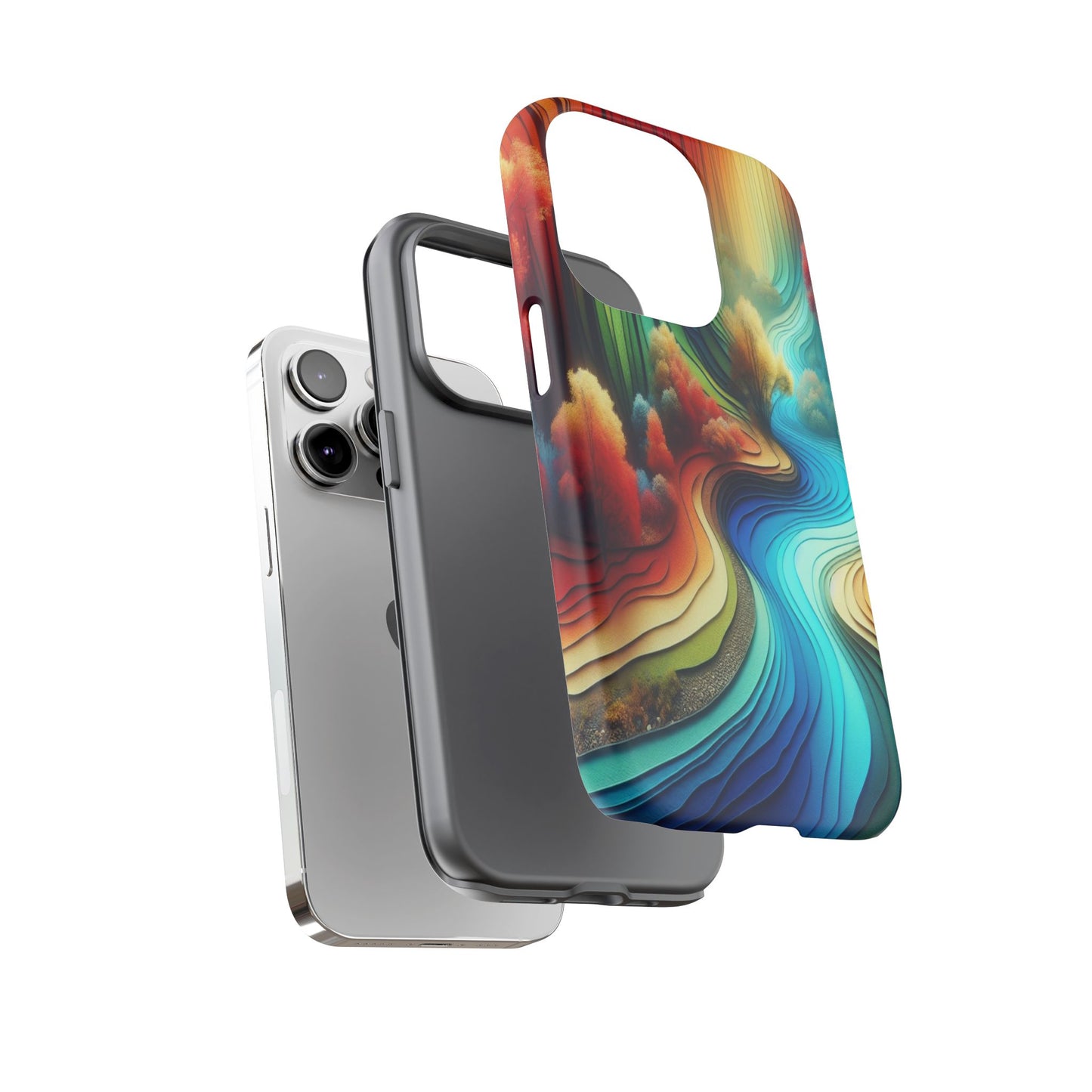 Protective River of Colors Iphone Case Compatible With Iphone 16 15 14 - Iphone Cover