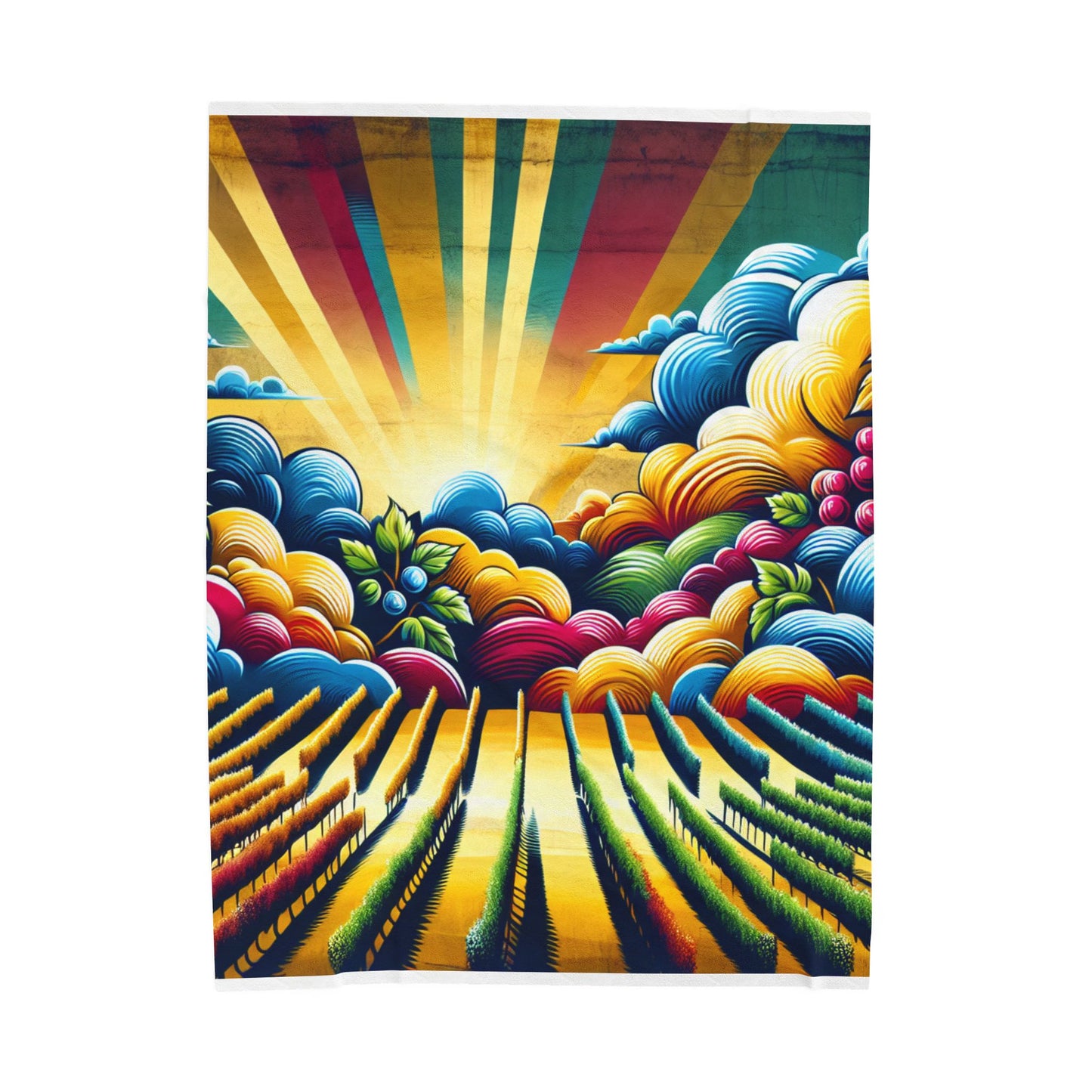 Radiant Fields Imagined - Plush Blanket