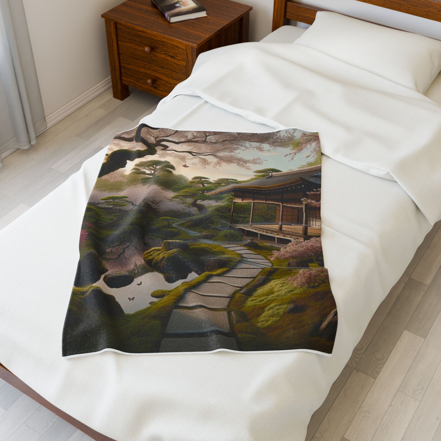 Tranquil Garden Pathway- Plush Blanket