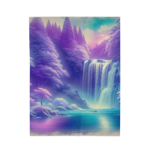 Mystical Waterfall Wonderland - Plush Blanket
