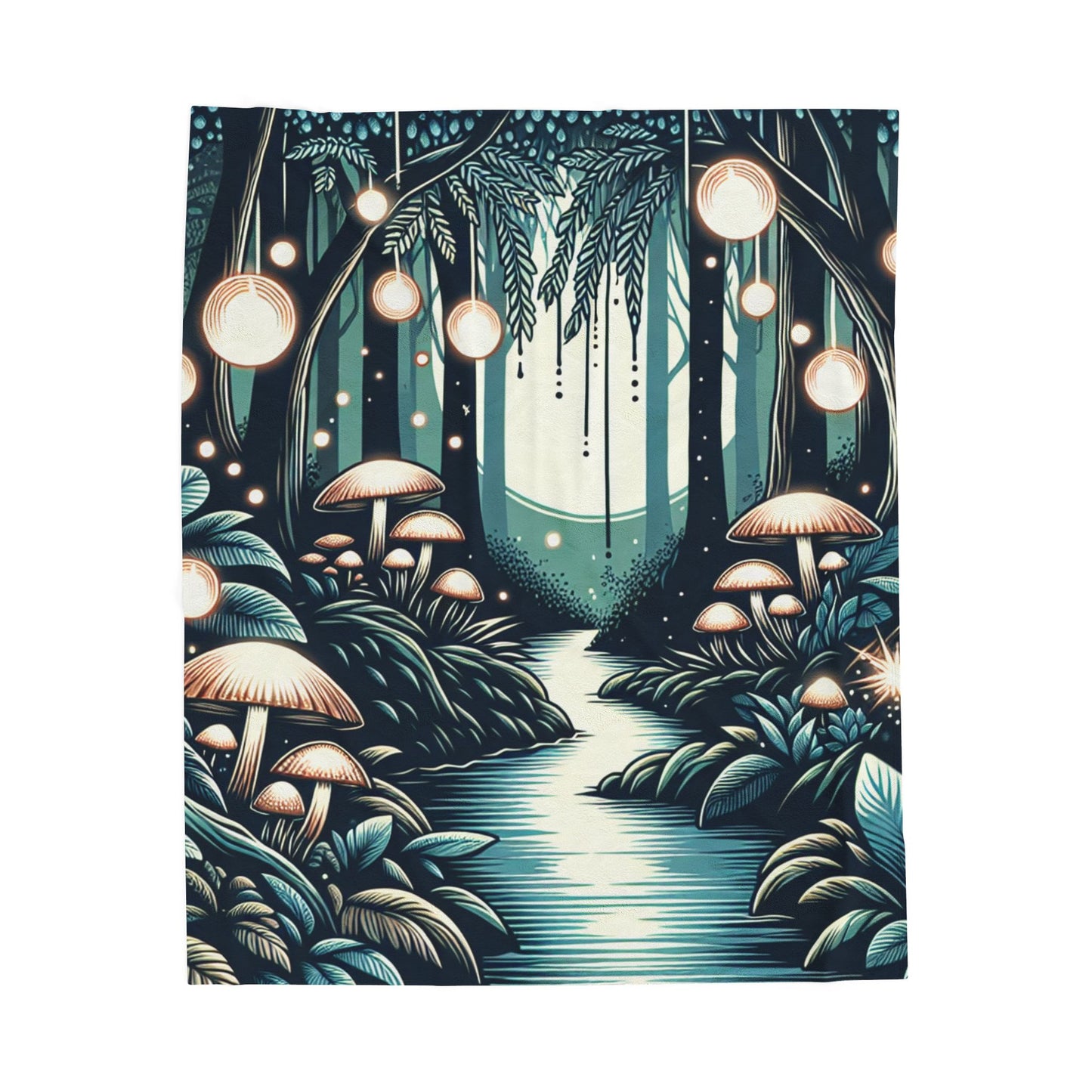 Mystical Woodland Pathway - Plush Blanket