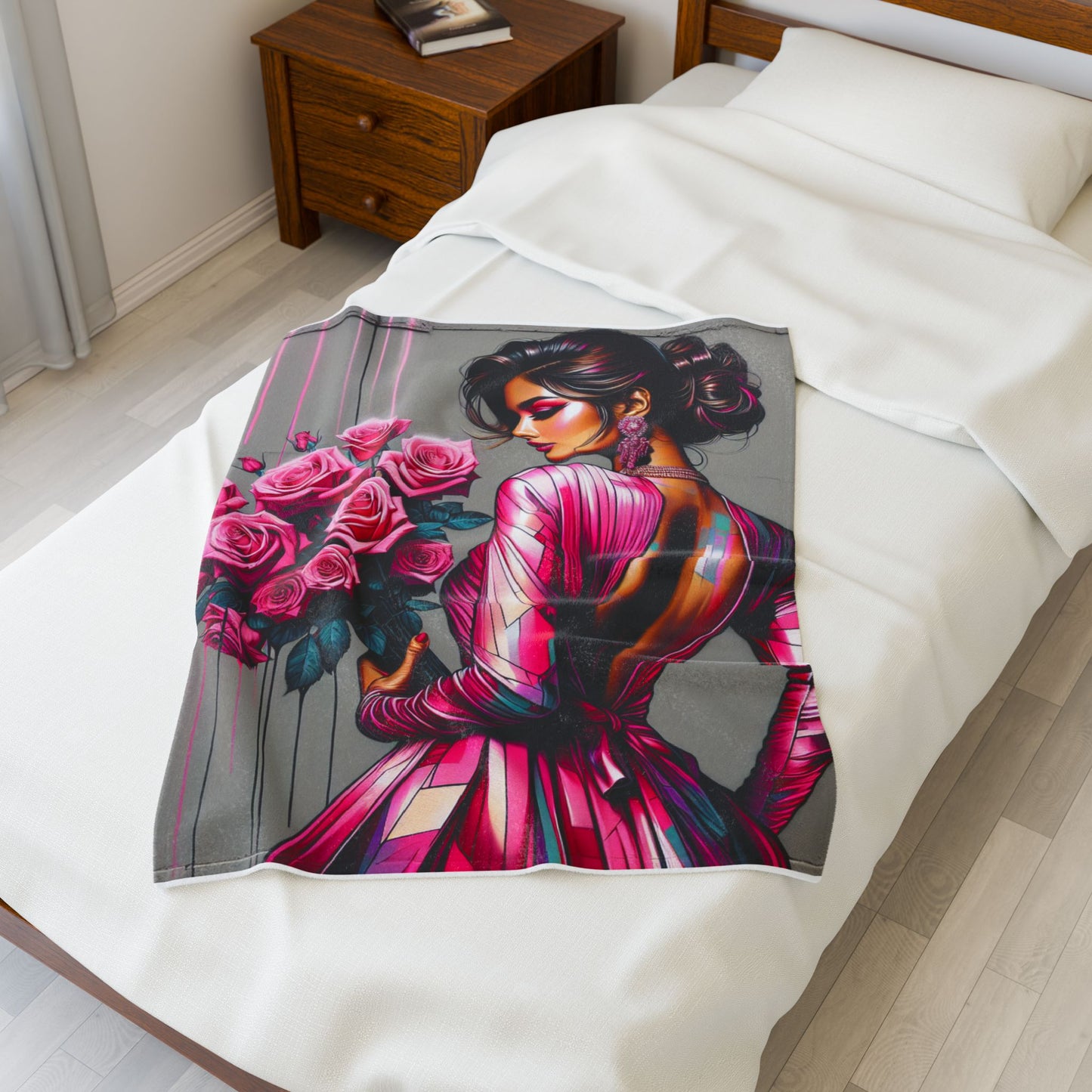 Pink Elegance Unveiled - Plush Blanket