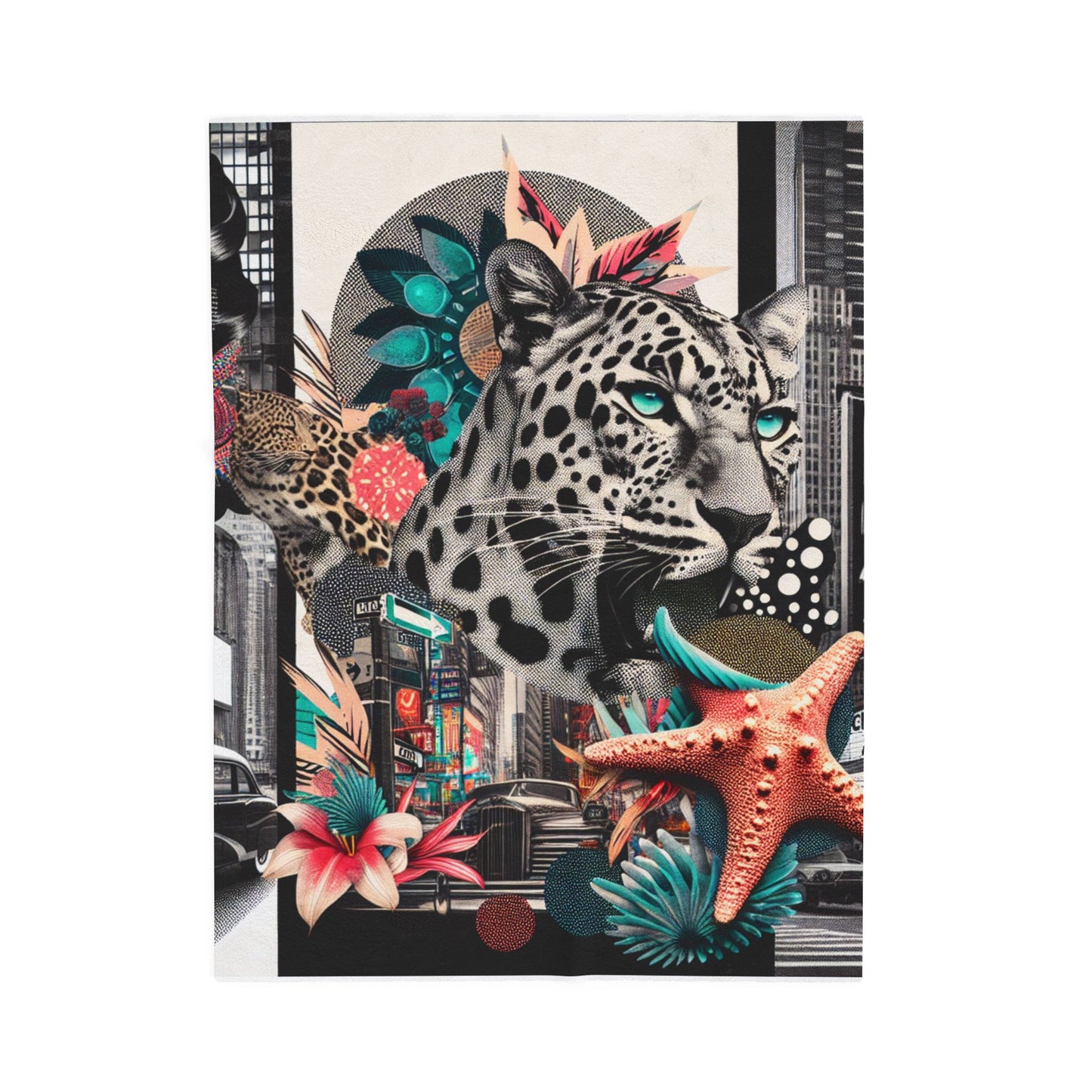 Leopard's Realm in the City Jungle - Plush Blanket