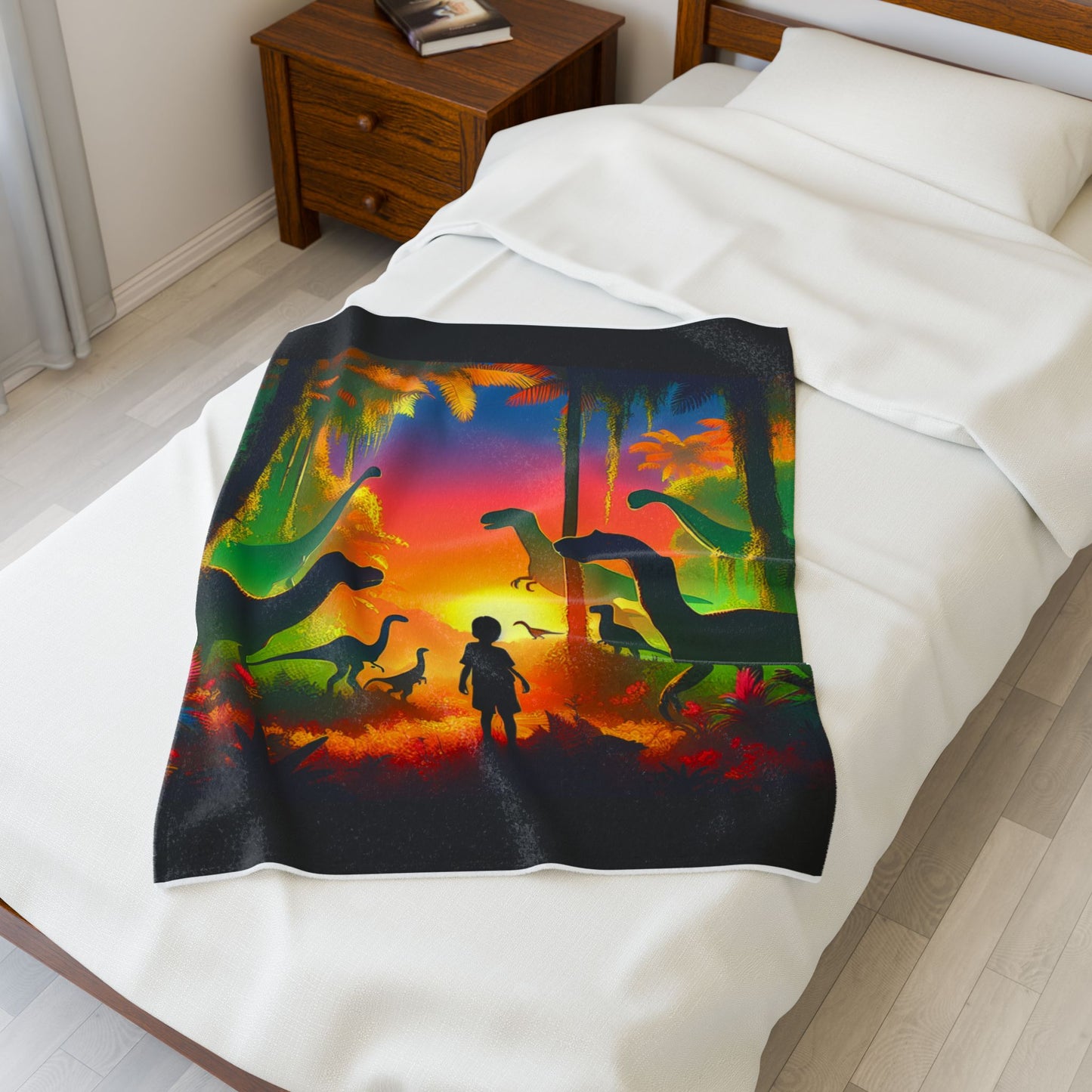 Dinosaurs at Dawn - Plush Blanket