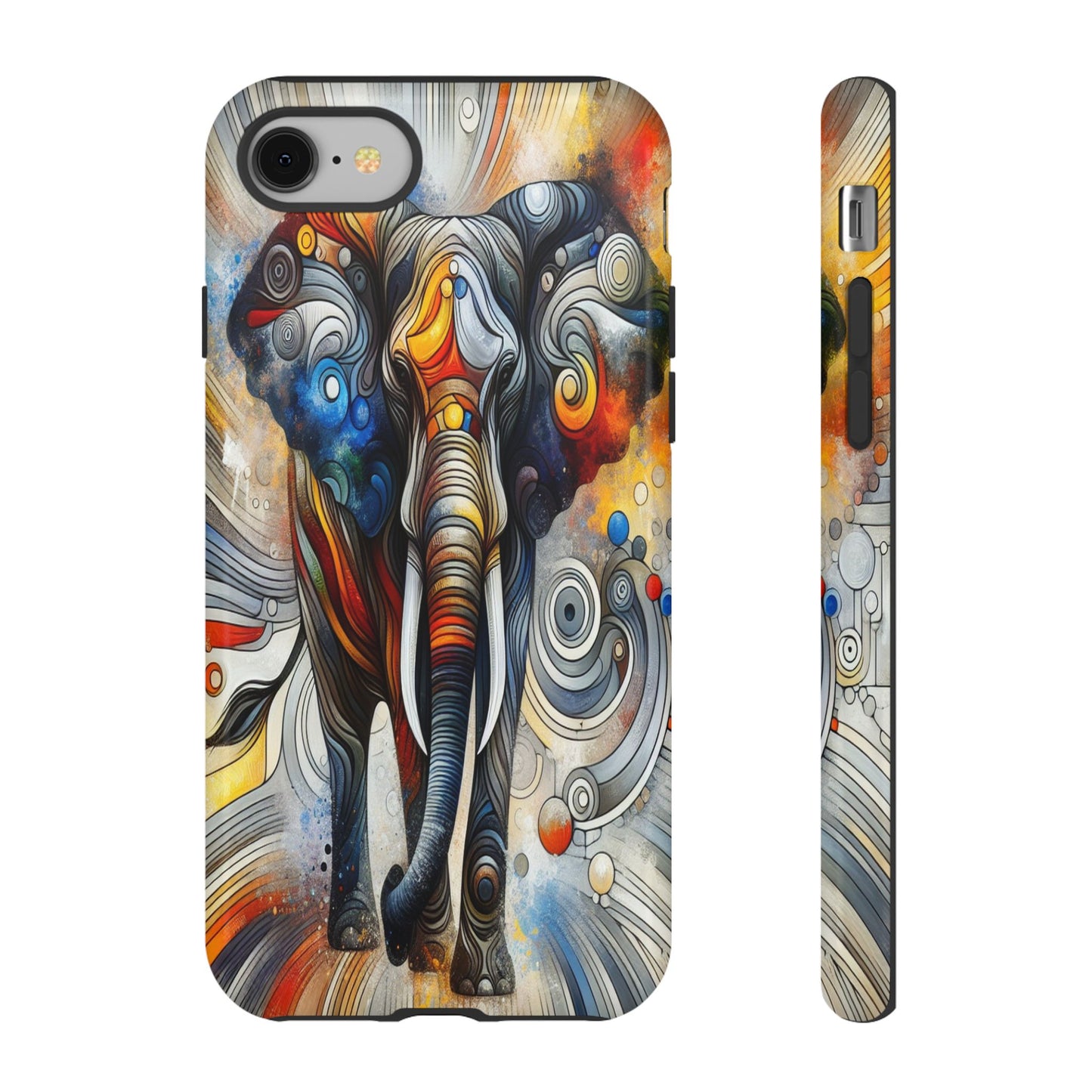 Protective Elephant in Swirling Colors Iphone Case Compatible With Iphone 16 15 14 - Phone Cover