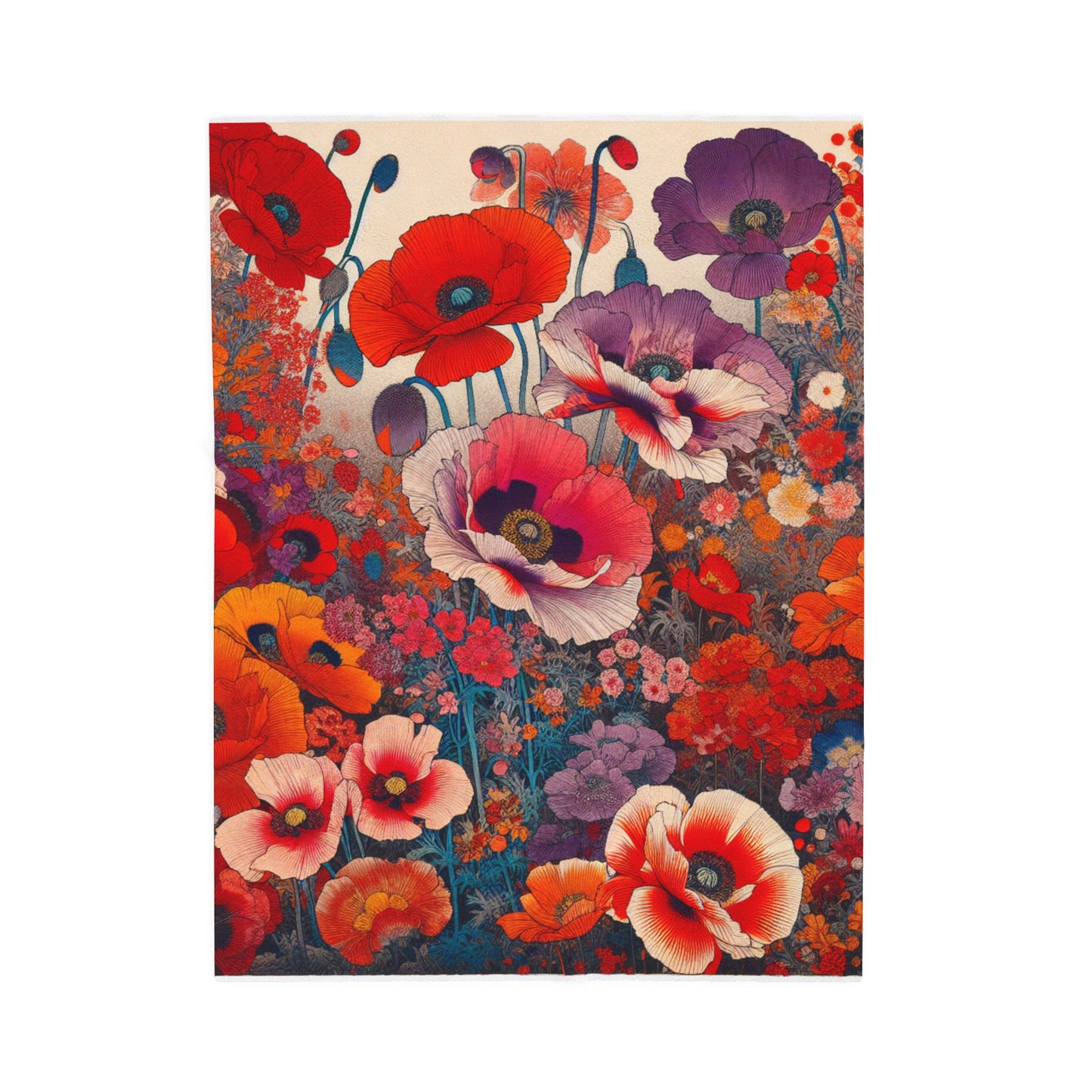 Field of Vivid Petals - Plush Blanket