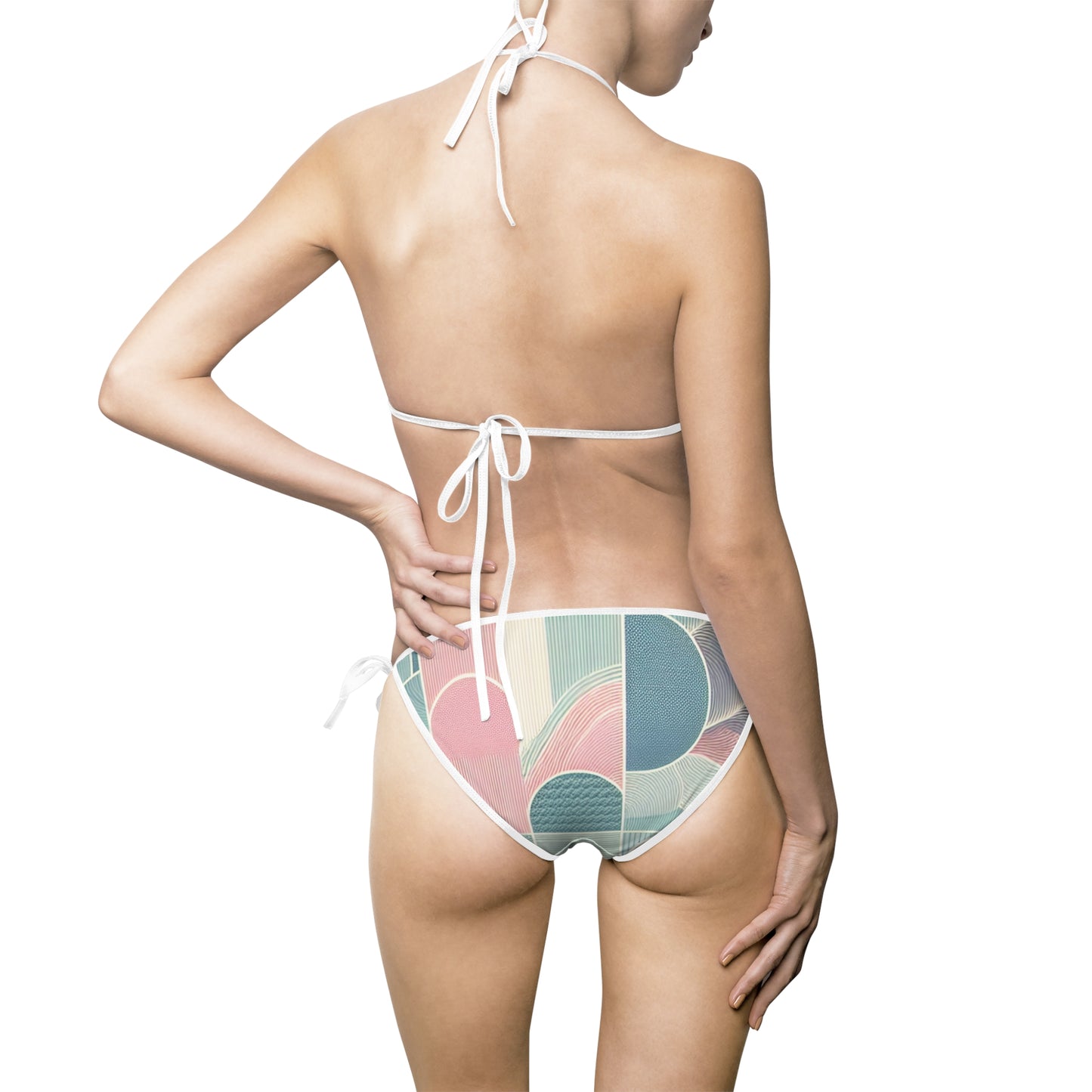 Women's Pastel Geometric Mosaic Bikini Swimsuit