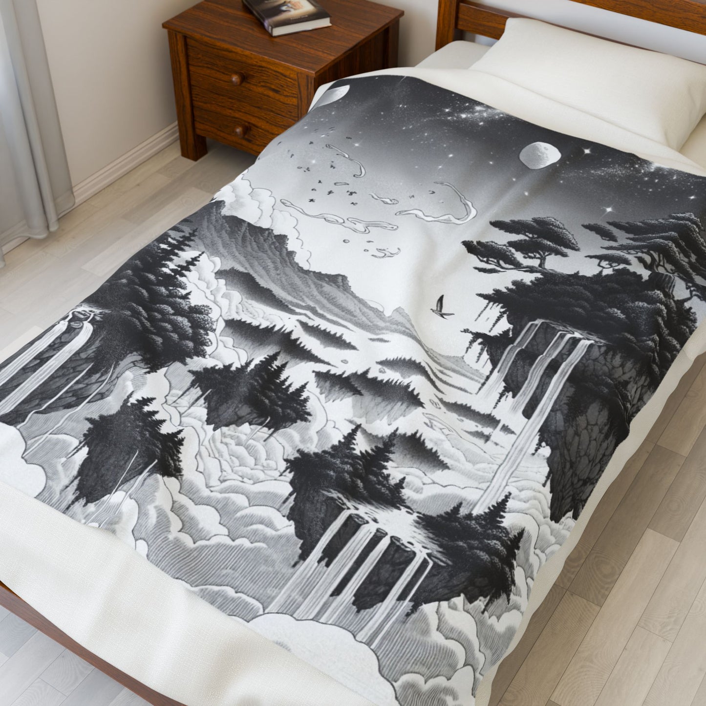 Floating Islands in the Clouds - Plush Blanket