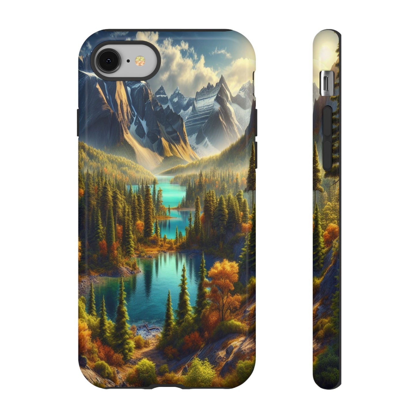 Radiant Peaks and Tranquil Waters - Phone Case