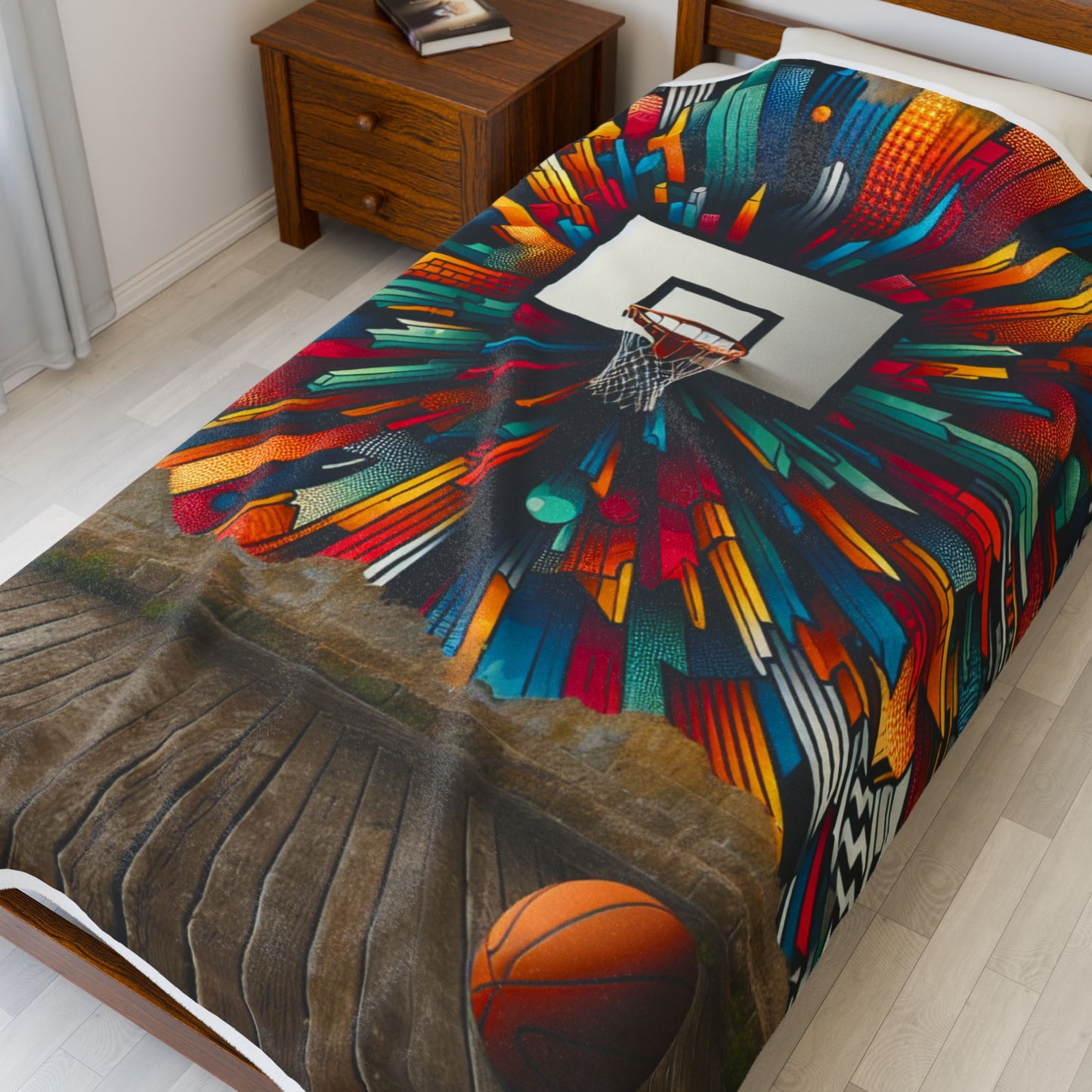 Basketball Court Explosion - Plush Blanket