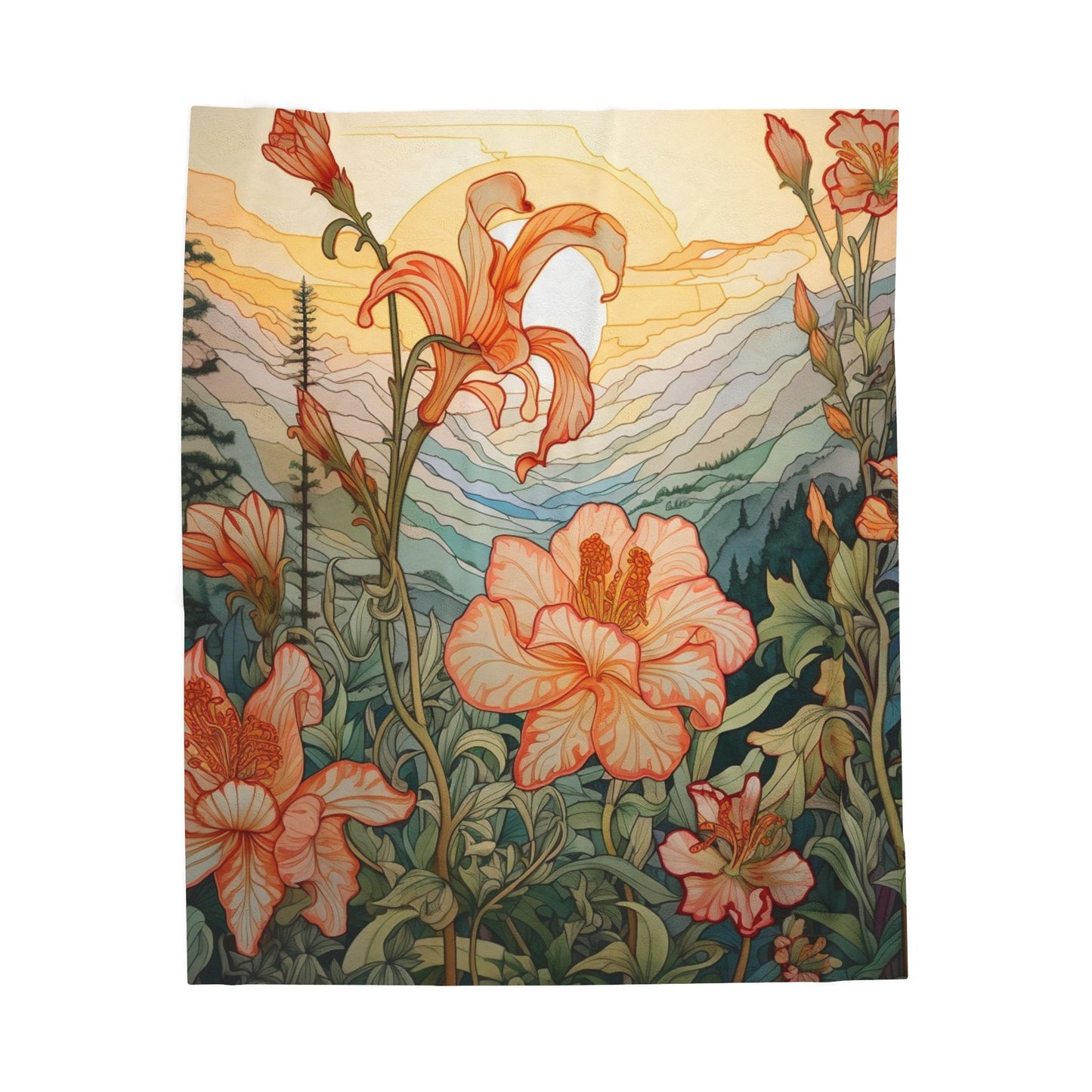 Alpine Garden at Dawn- Plush Blanket