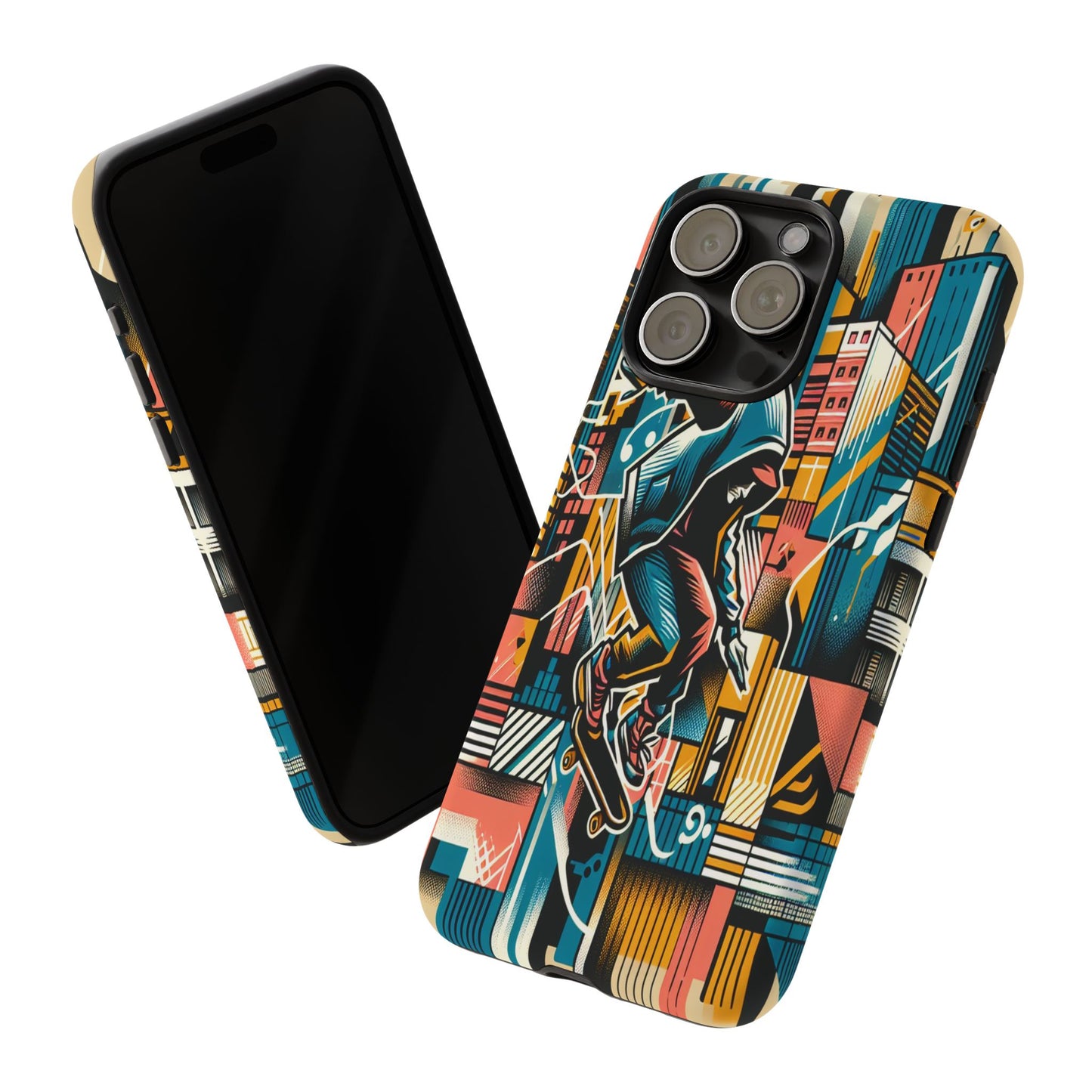 Skater in the Cityscape - Phone Case