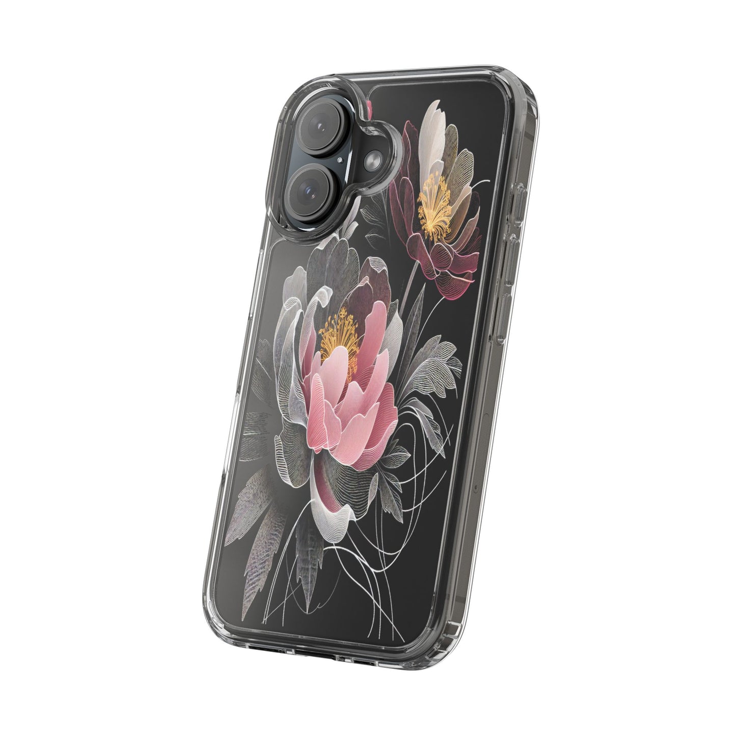 Transparent Petals in Motion Iphone Case Compatible With Iphone 16 15 14 - Clear Phone Cover
