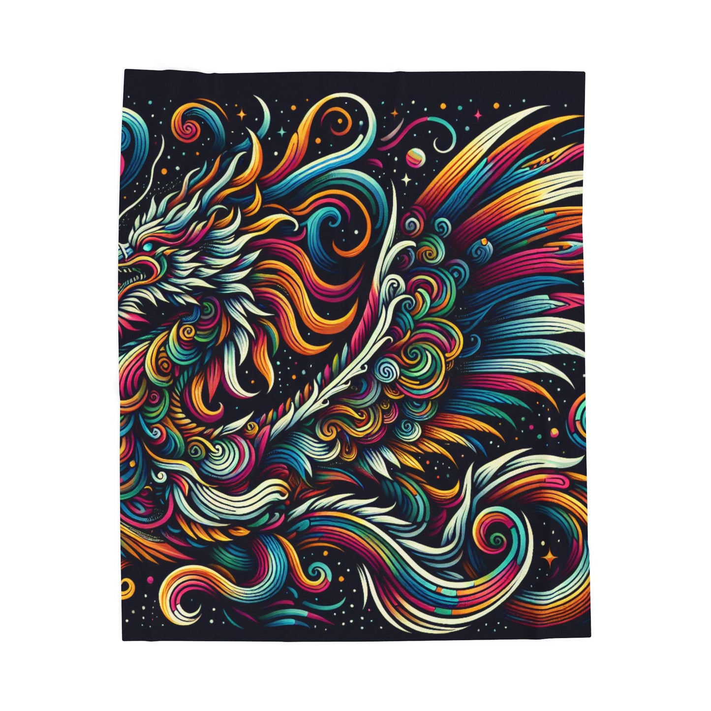 Dragon in a Dynamic Array - Plush Blanket
