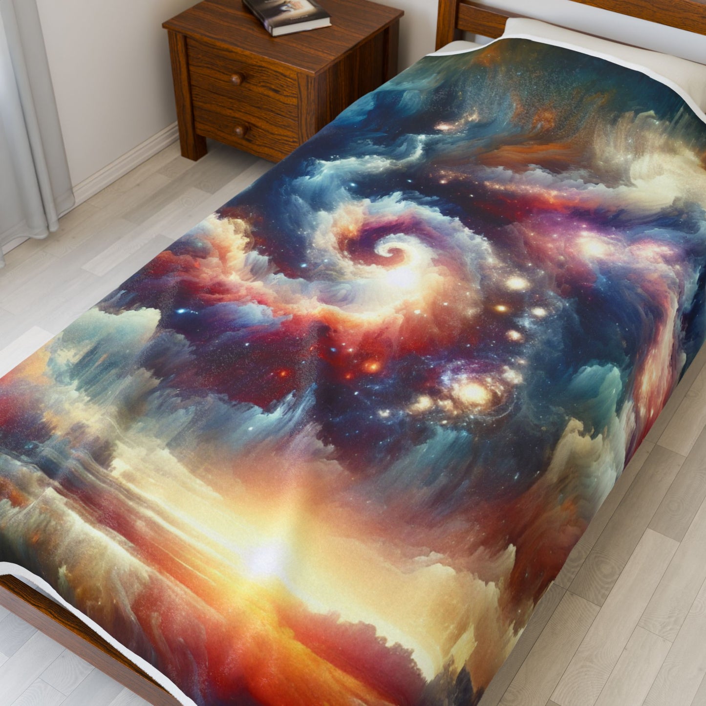 Galactic Whirlwind Dawn- Plush Blanket