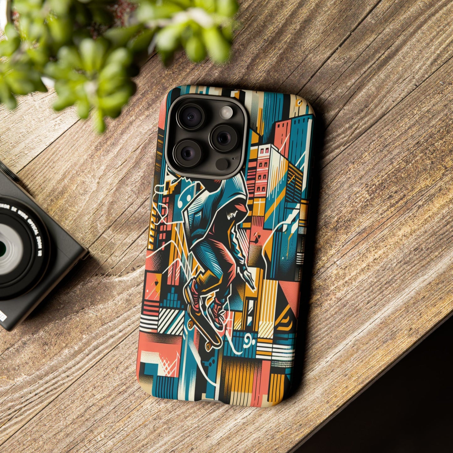 Skater in the Cityscape - Phone Case