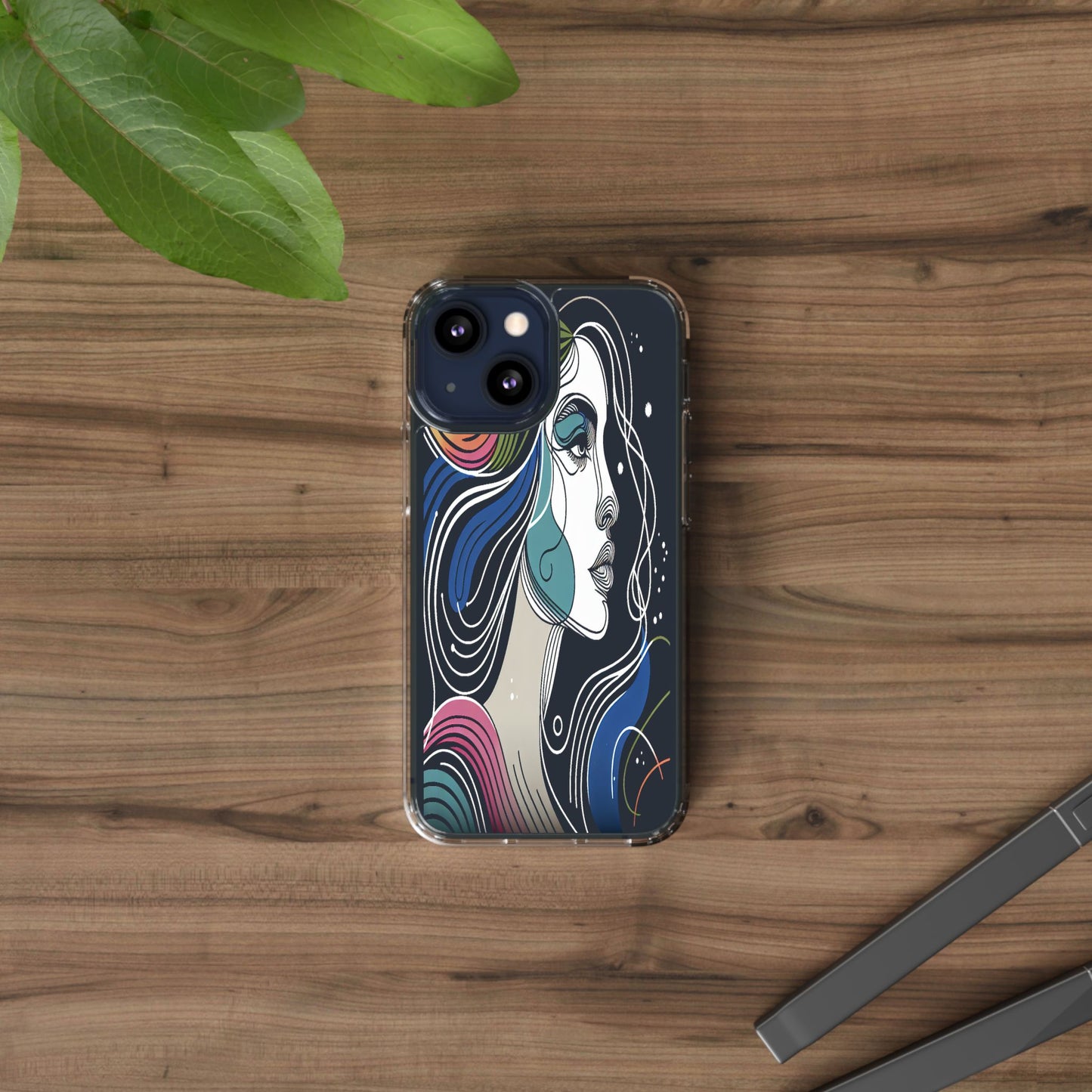 Transparent Portrait of Imagination Iphone Case Compatible With Iphone 16 15 14 - Clear Phone Cover