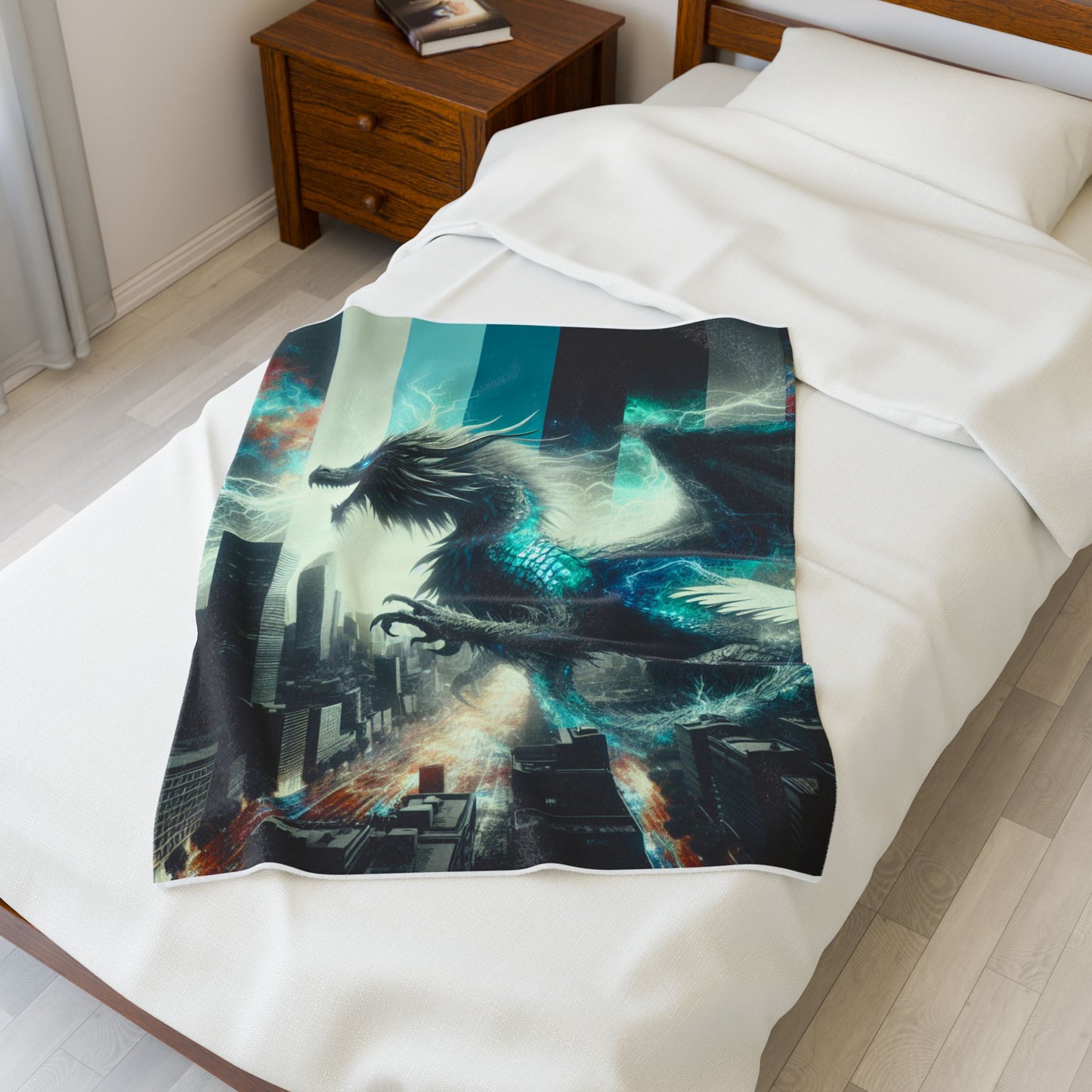 Electric Dragon Fury Unleashed - Plush Blanket