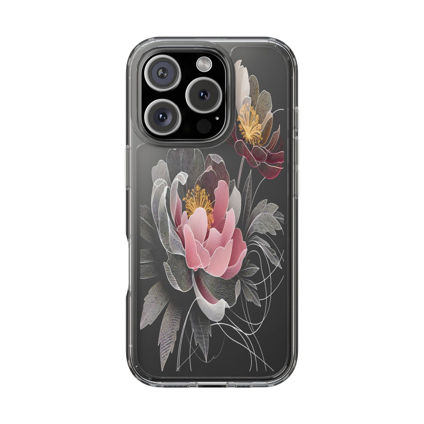 Transparent Petals in Motion Iphone Case Compatible With Iphone 16 15 14 - Clear Phone Cover