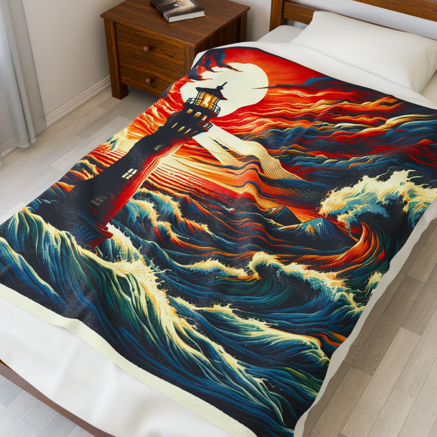 Beacon among the Waves - Plush Blanket