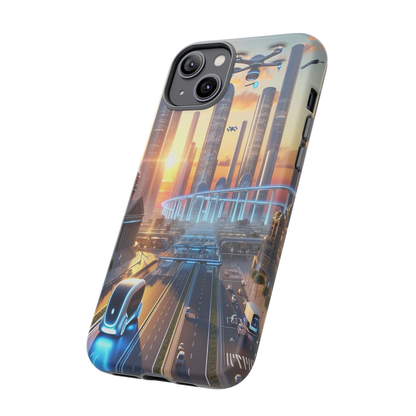 Futuristic Cityscape Unveiled - Phone Case