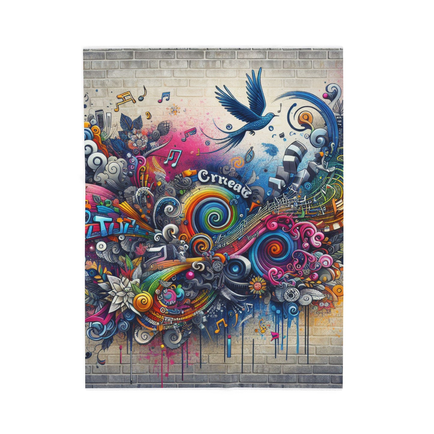 Creative Expression on the Wall - Plush Blanket