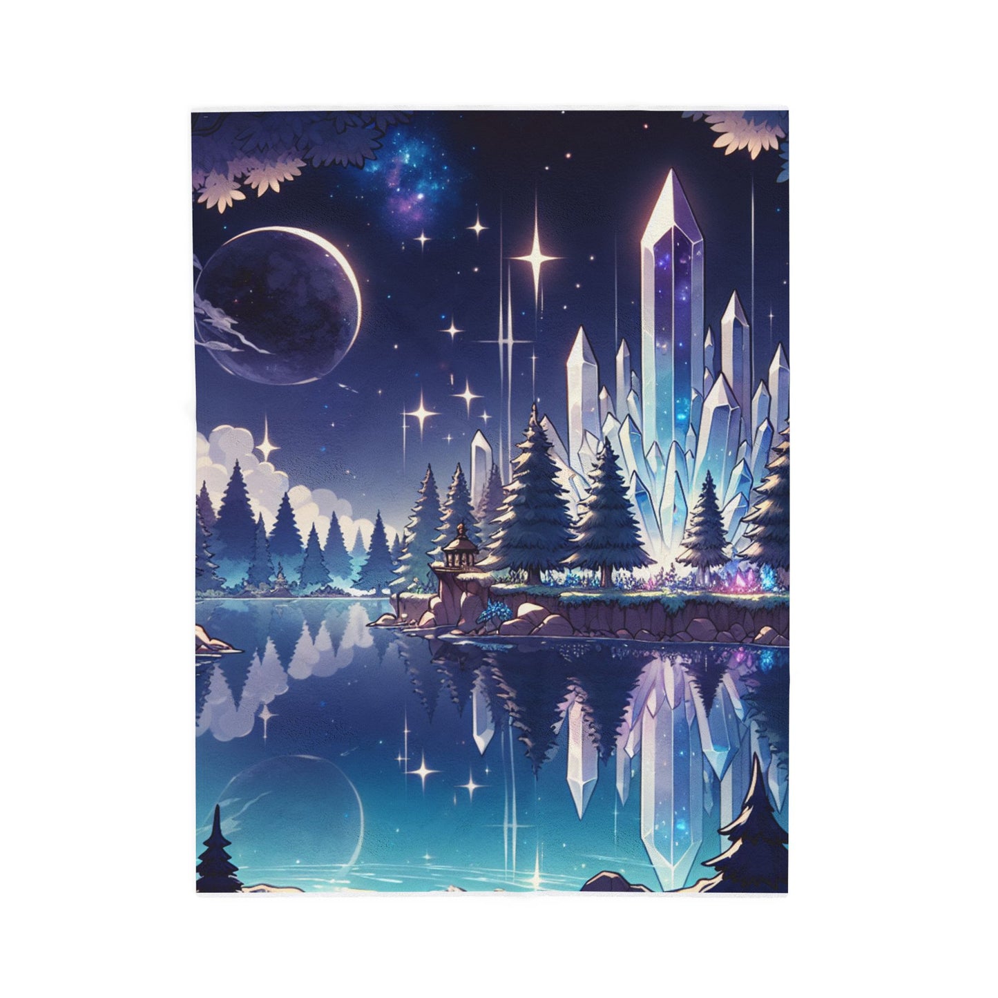 Enchanted Crystal Oasis - Plush Blanket