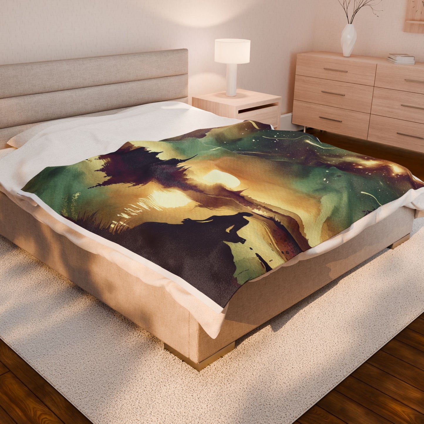 Celestial Reflections At Dusk - Plush Blanket