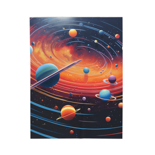 Celestial Orbits and Hues- Plush Blanket