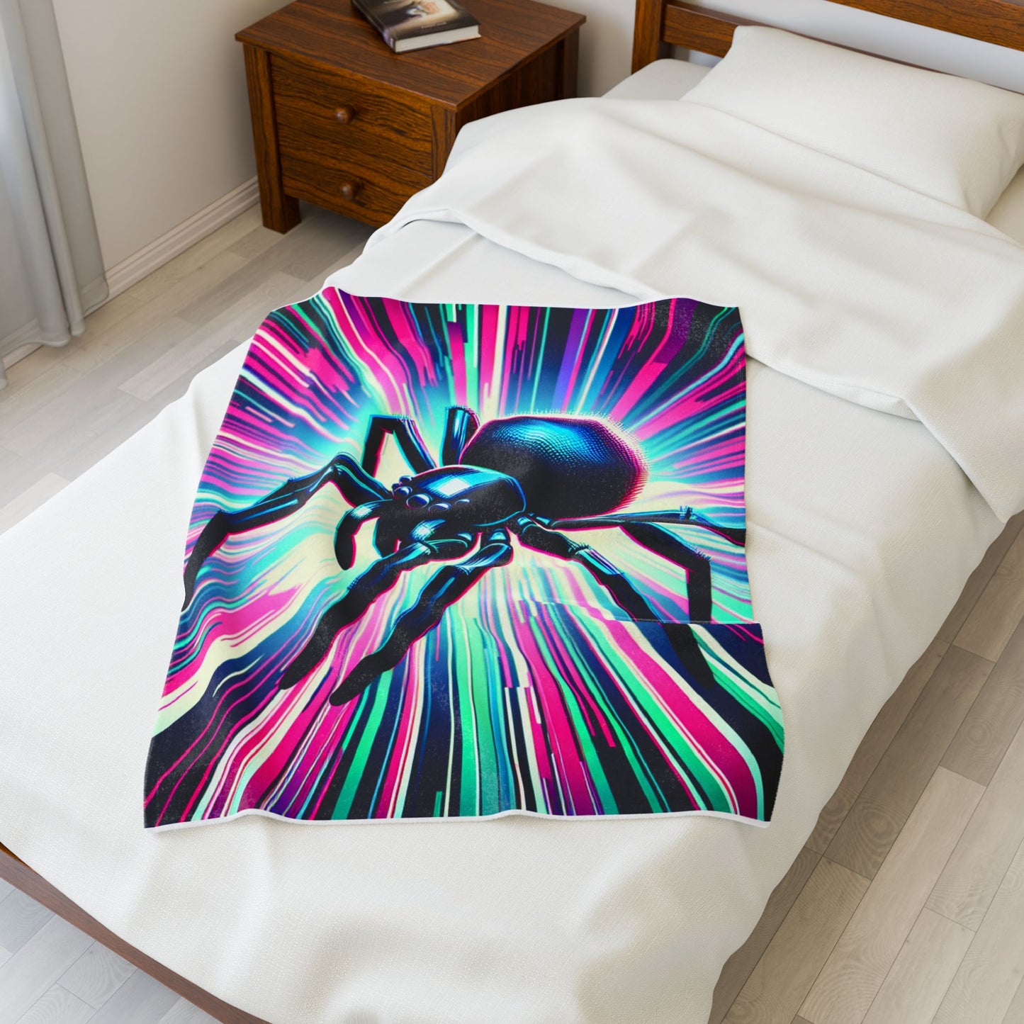 Spider in a Burst of Energy - Plush Blanket