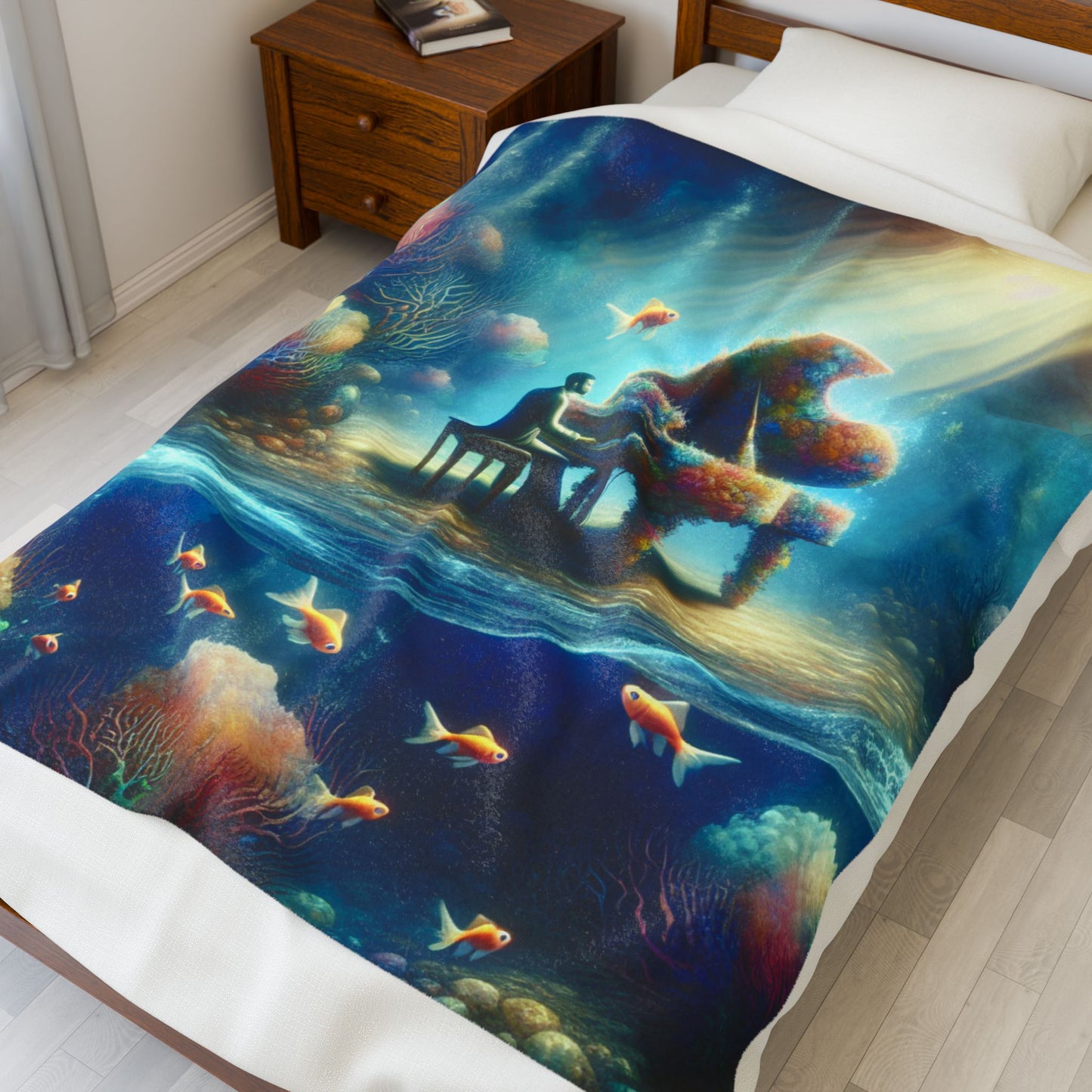 Melody Beneath the Waves - Plush Blanket