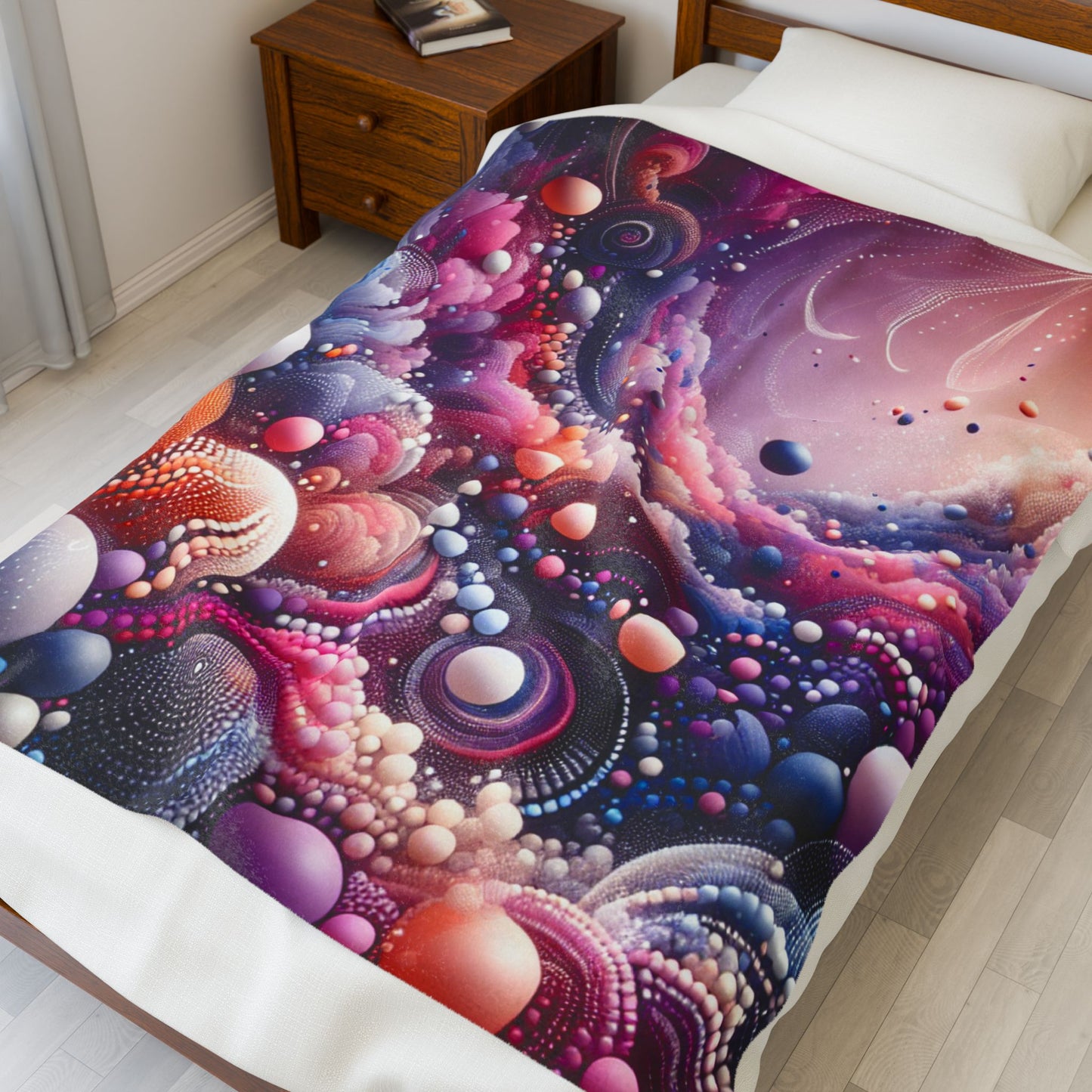 Celestial Dance of Spheres - Plush Blanket