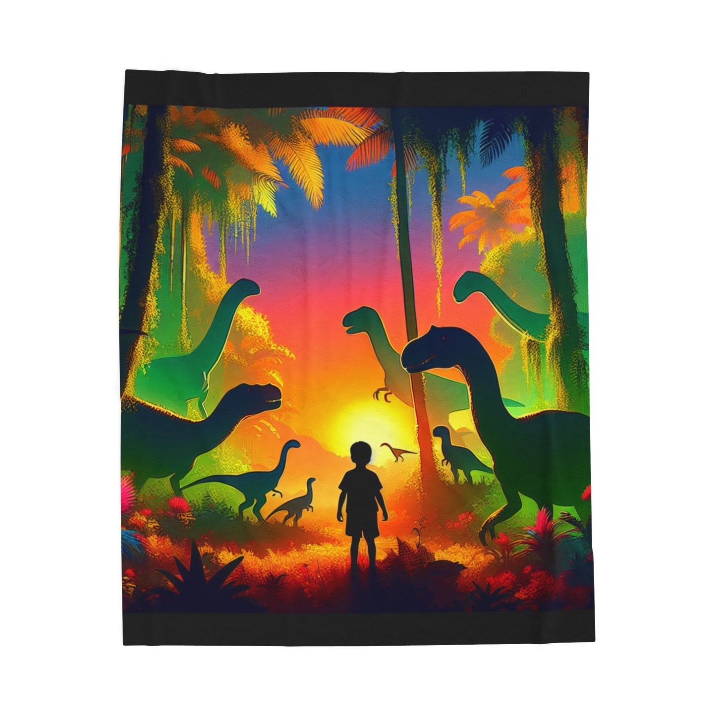 Dinosaurs at Dawn - Plush Blanket