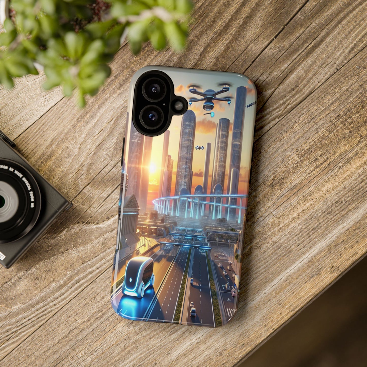 Futuristic Cityscape Unveiled - Phone Case