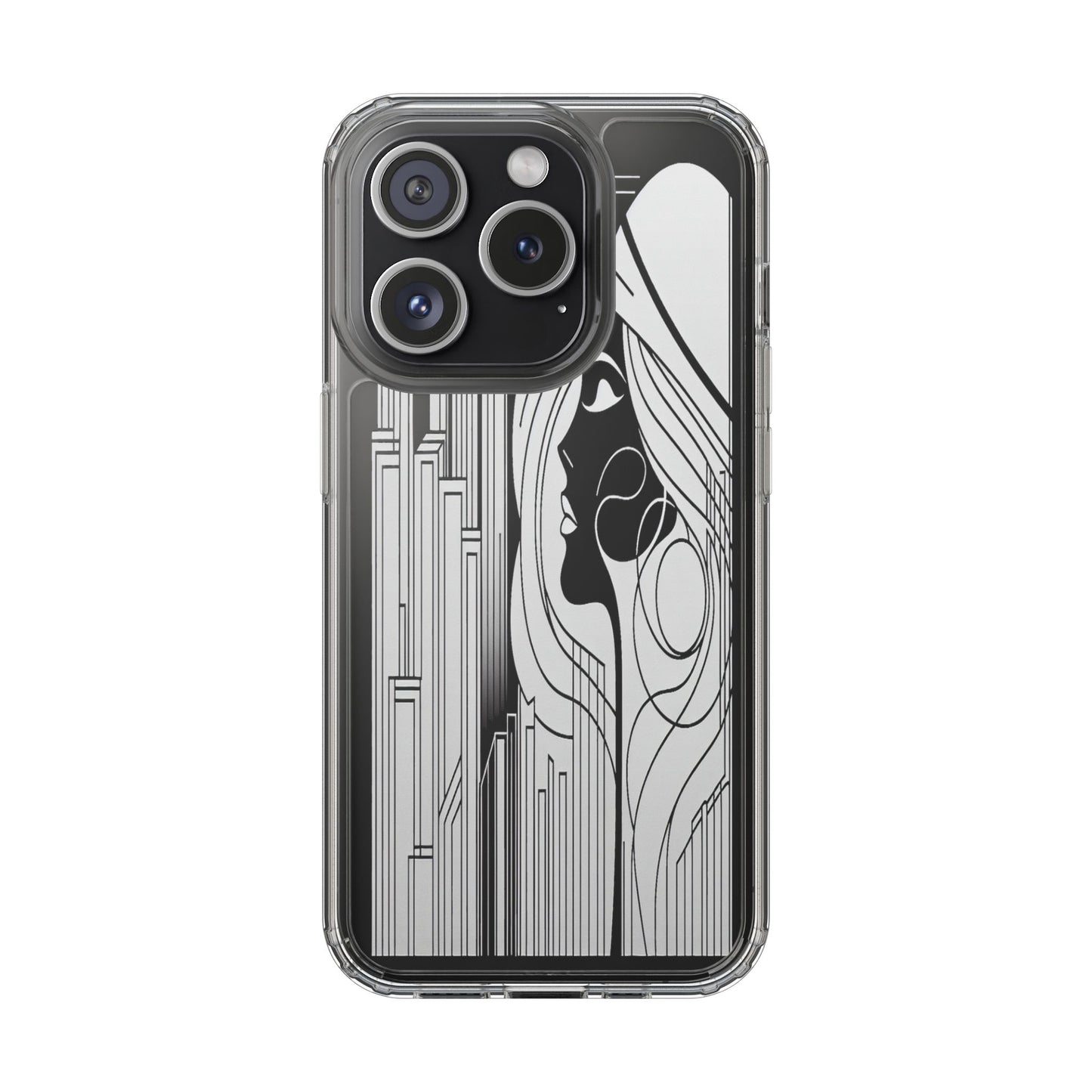 Transparent Silhouette of a Modern Vision Iphone Case Compatible With Iphone 16 15 14 - Clear Phone Cover