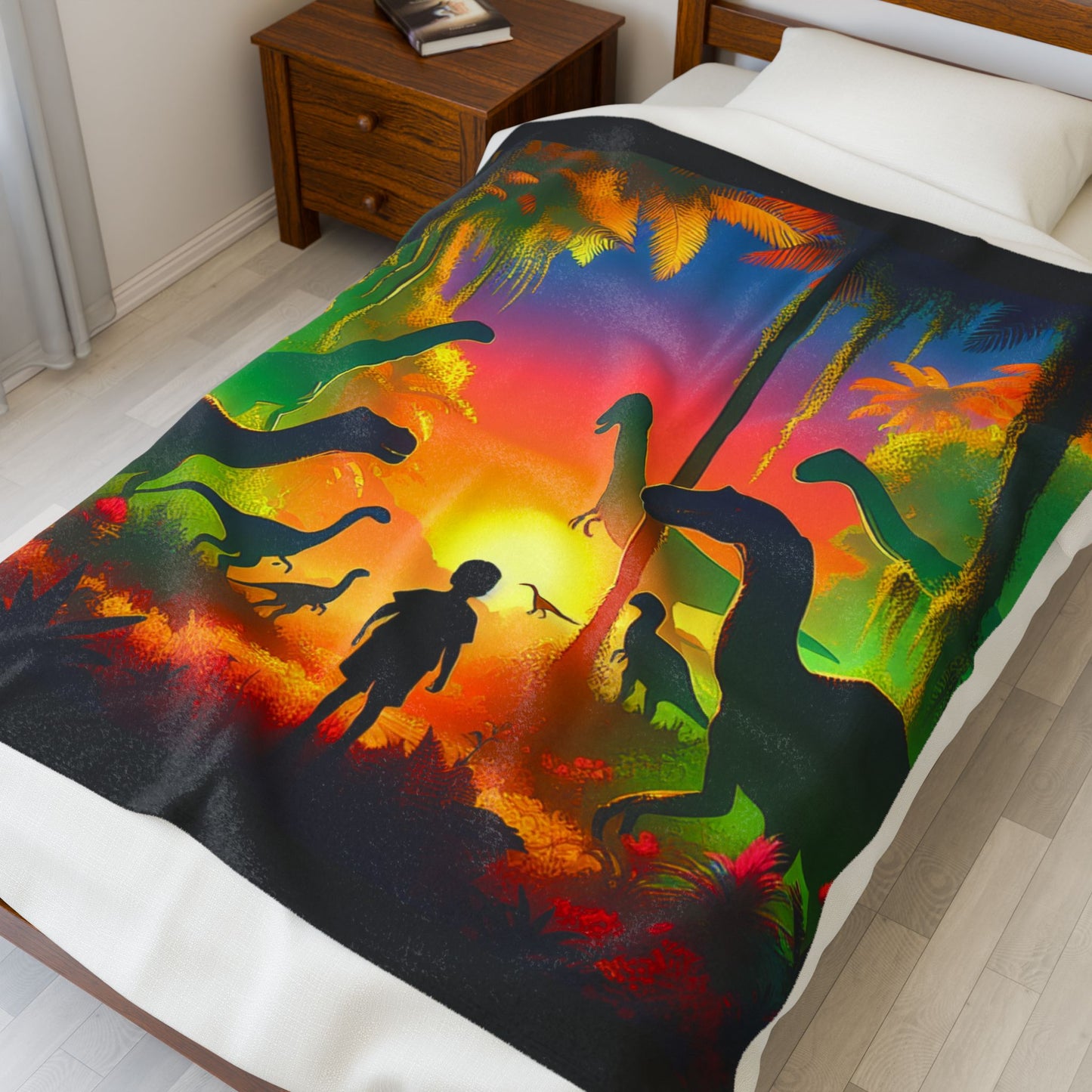Dinosaurs at Dawn - Plush Blanket