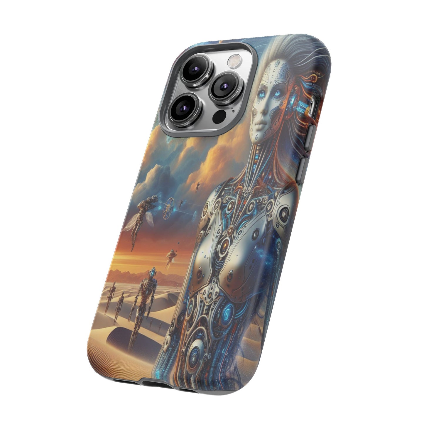 Protective Futuristic Wanderers in the Dunes Iphone Case Compatible With Iphone 16 15 14 - Phone Cover