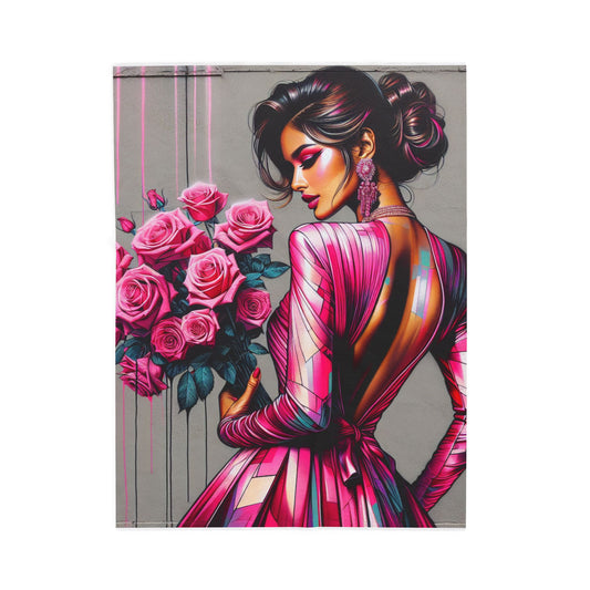 Pink Elegance Unveiled - Plush Blanket