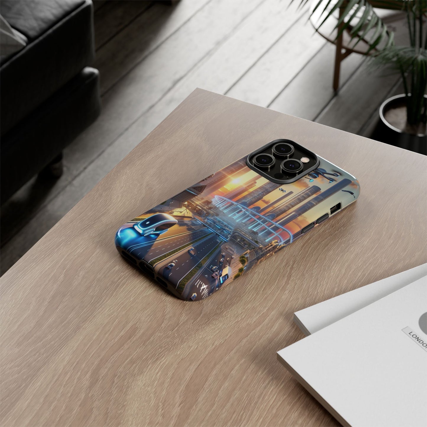Futuristic Cityscape Unveiled - Phone Case