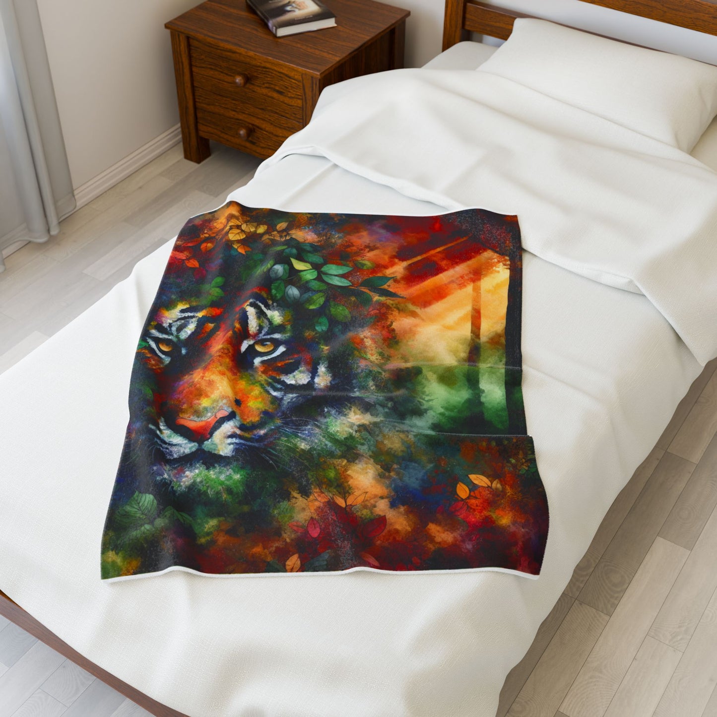 Tiger in the Woods - Plush Blanket