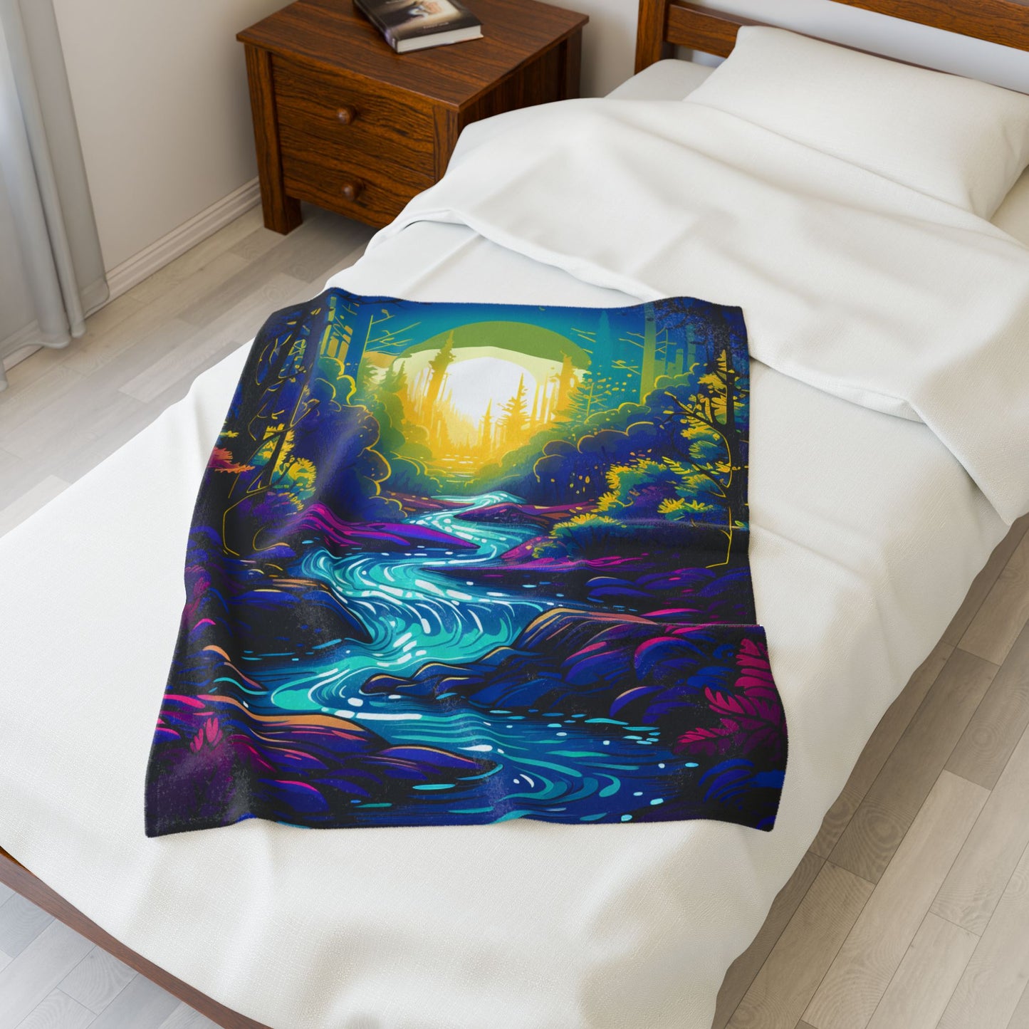 Enchanted Forest Moonlight Sonata- Plush Blanket
