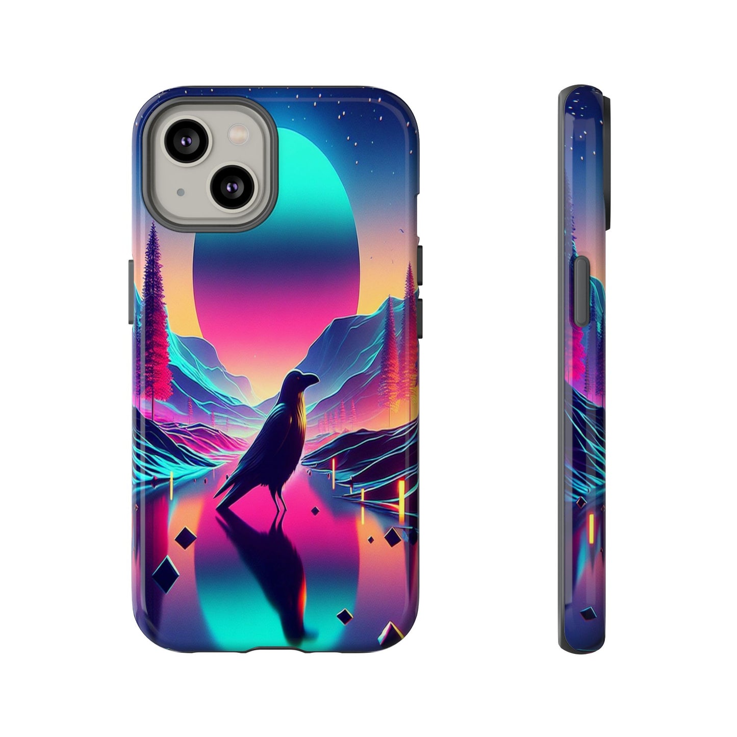 Celestial Horizon with Raven - Phone Case