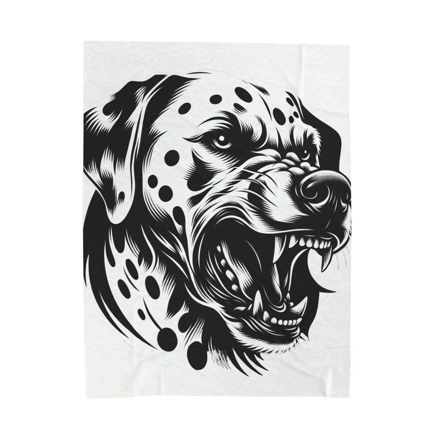 Fierce Monochrome Canine- Plush Blanket