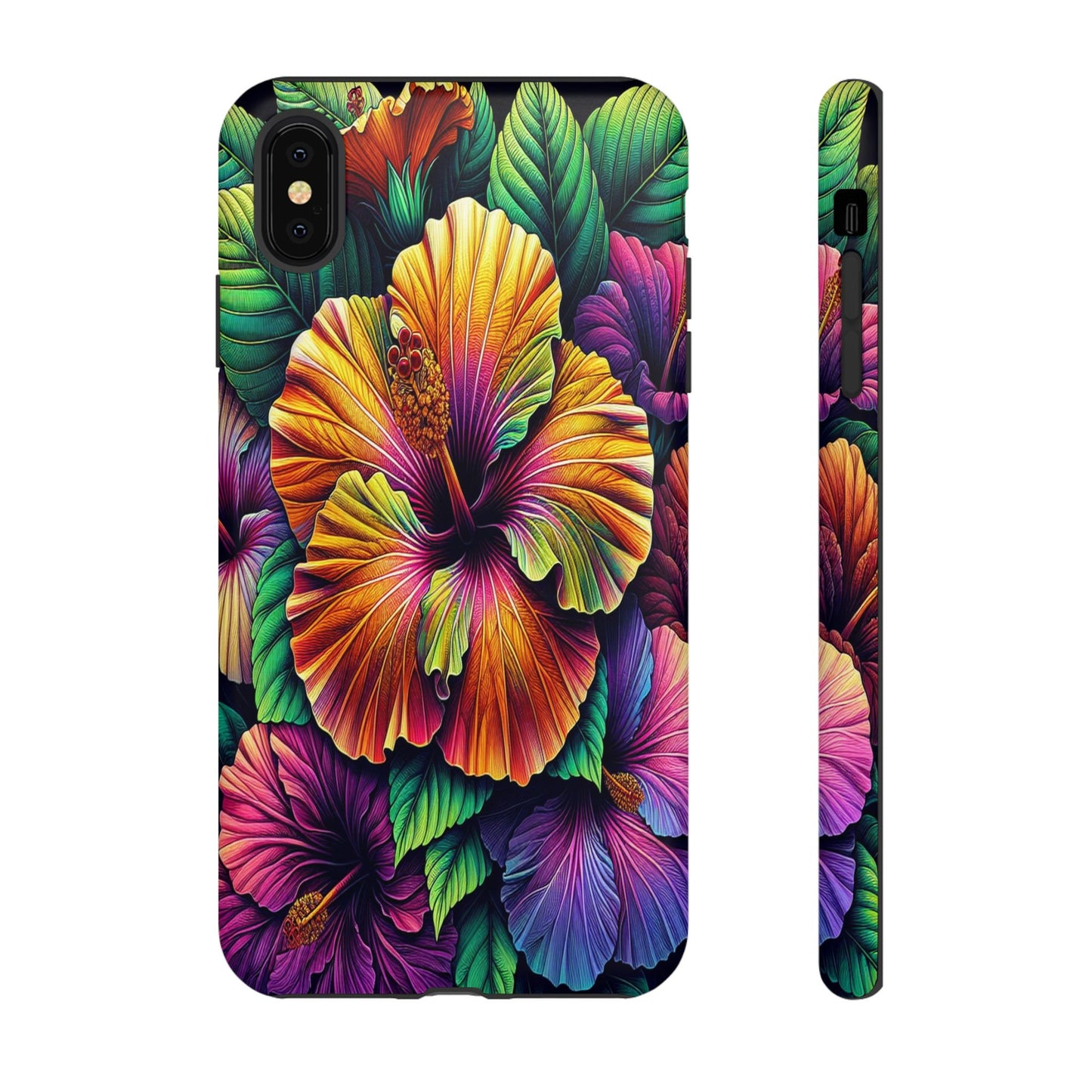 Custom ProtectiveColorful Hibiscus RadianceIphone Case Compatible With Iphone 16 15 14 - Phone Cover