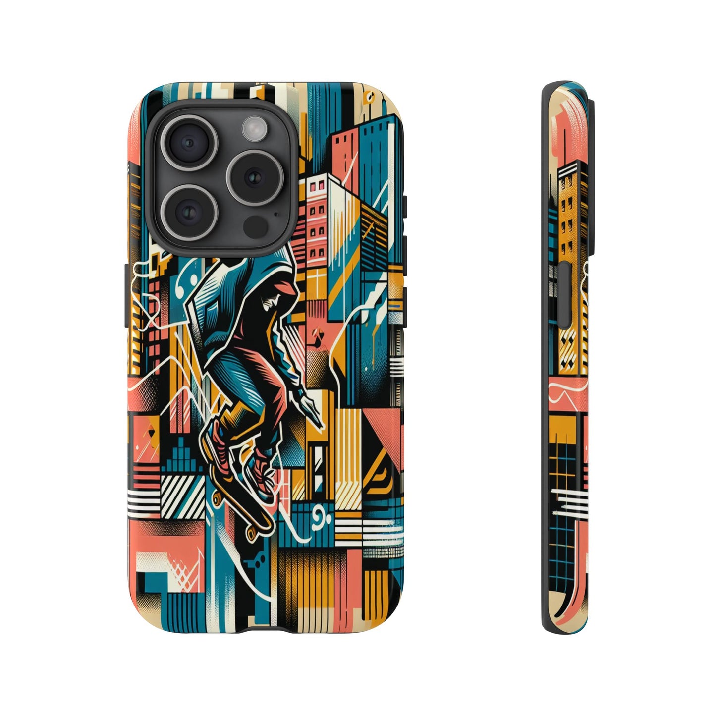 Skater in the Cityscape - Phone Case